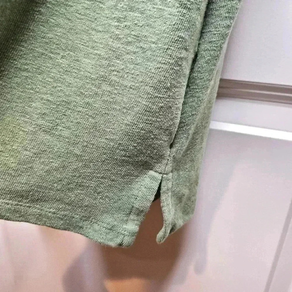 Old Navy Linen Blend Midi Olive Green Elastic Waistband Lounge Dress Size Small - Picture 5 of 6